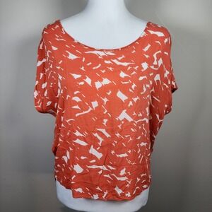 BCBGeneration Drape Back Top Womens Small Blouse Coral Open Back Party Sexy Fun